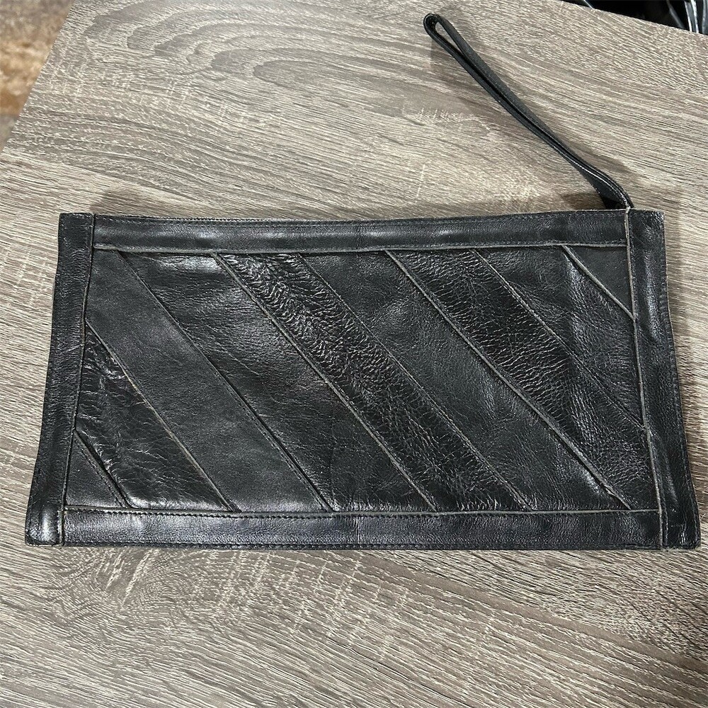 Tempo Wristlet Clutch Purse Womens Small Black Multi Zip Compartments